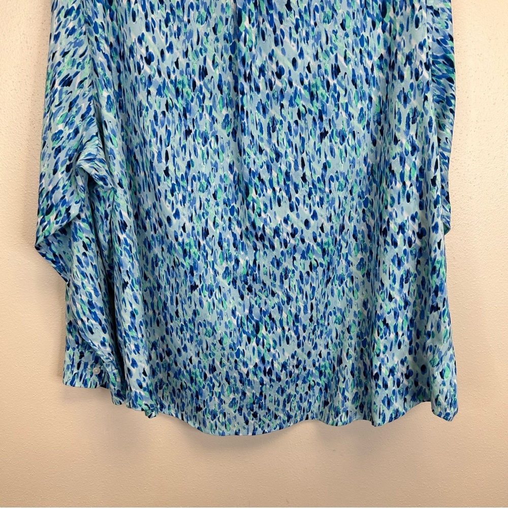 Ocean Blue Patterned Button Down Shirt Lightweigh… - image 11